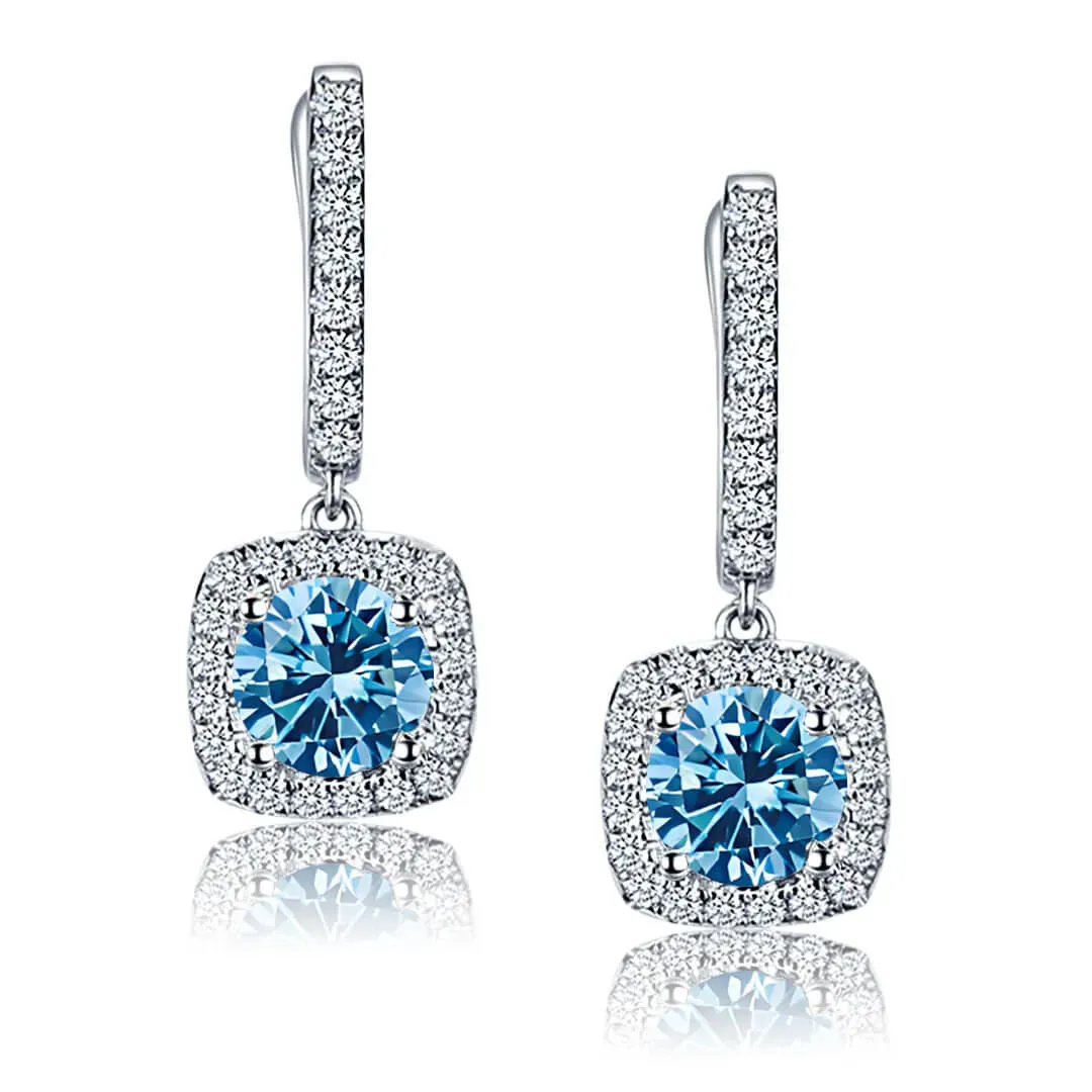 Náušnice La Diamantina Diana Aquamarine s krystaly Swarovski®