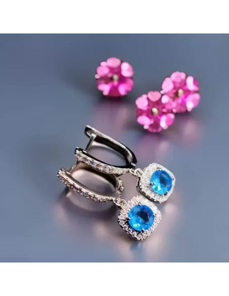 Náušnice La Diamantina Diana Aquamarine s krystaly Swarovski®