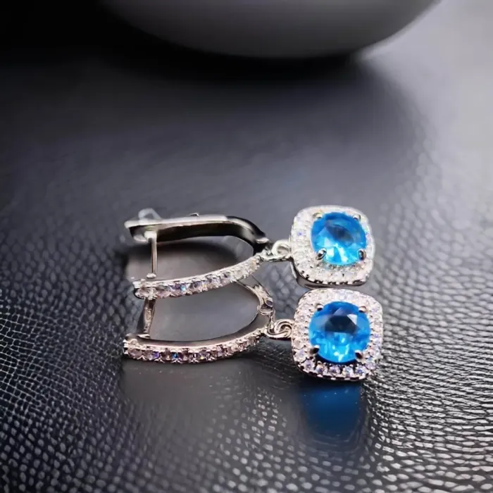 Náušnice La Diamantina Diana Aquamarine s krystaly Swarovski®