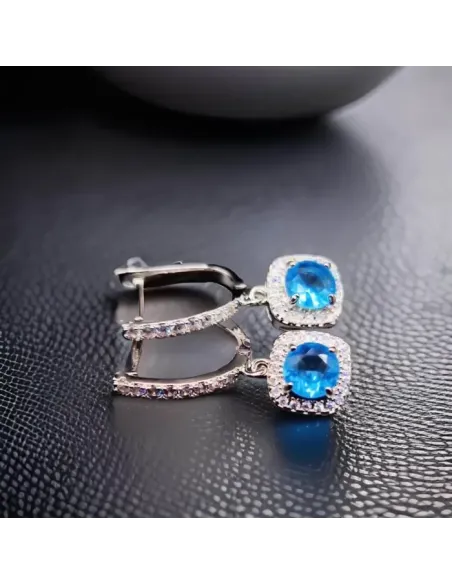 Náušnice La Diamantina Diana Aquamarine s krystaly Swarovski®