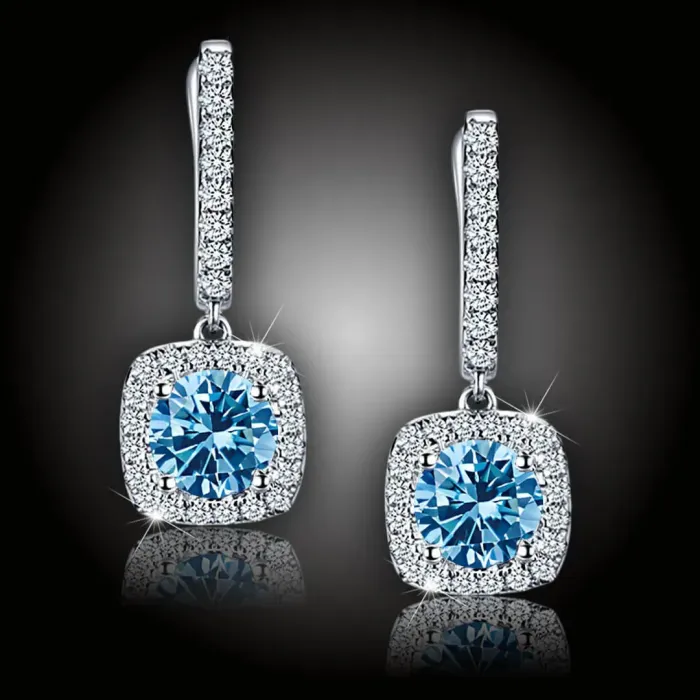 Náušnice La Diamantina Diana Aquamarine s krystaly Swarovski®
