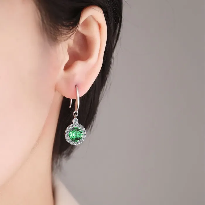Náušnice Brillance Gabriella Smaragd Green se zirkony