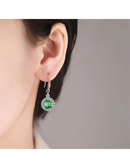 Náušnice Brillance Gabriella Smaragd Green se zirkony