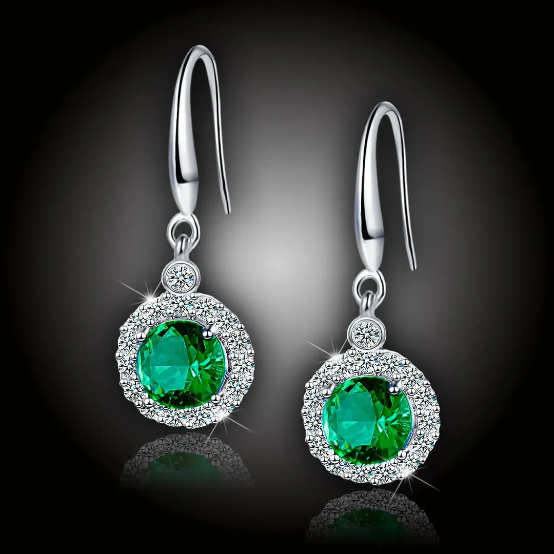 Náušnice Brillance Gabriella Smaragd Green se zirkony 2