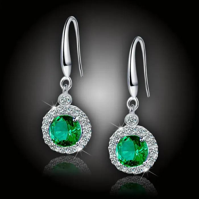 Náušnice Brillance Gabriella Smaragd Green se zirkony