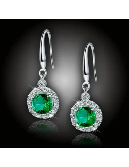 Náušnice Brillance Gabriella Smaragd Green se zirkony