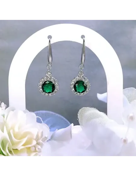 Náušnice Brillance Gabriella Smaragd Green se zirkony