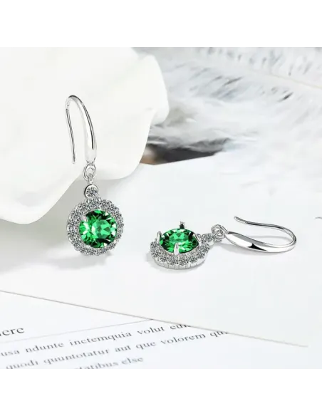 Náušnice Brillance Gabriella Smaragd Green se zirkony