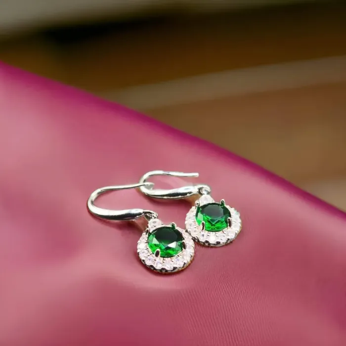 Náušnice Brillance Gabriella Smaragd Green se zirkony