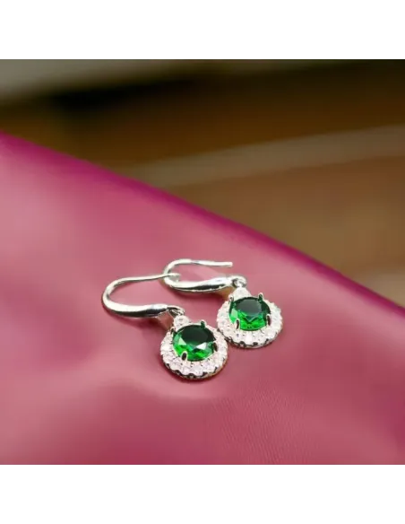 Náušnice Brillance Gabriella Smaragd Green se zirkony