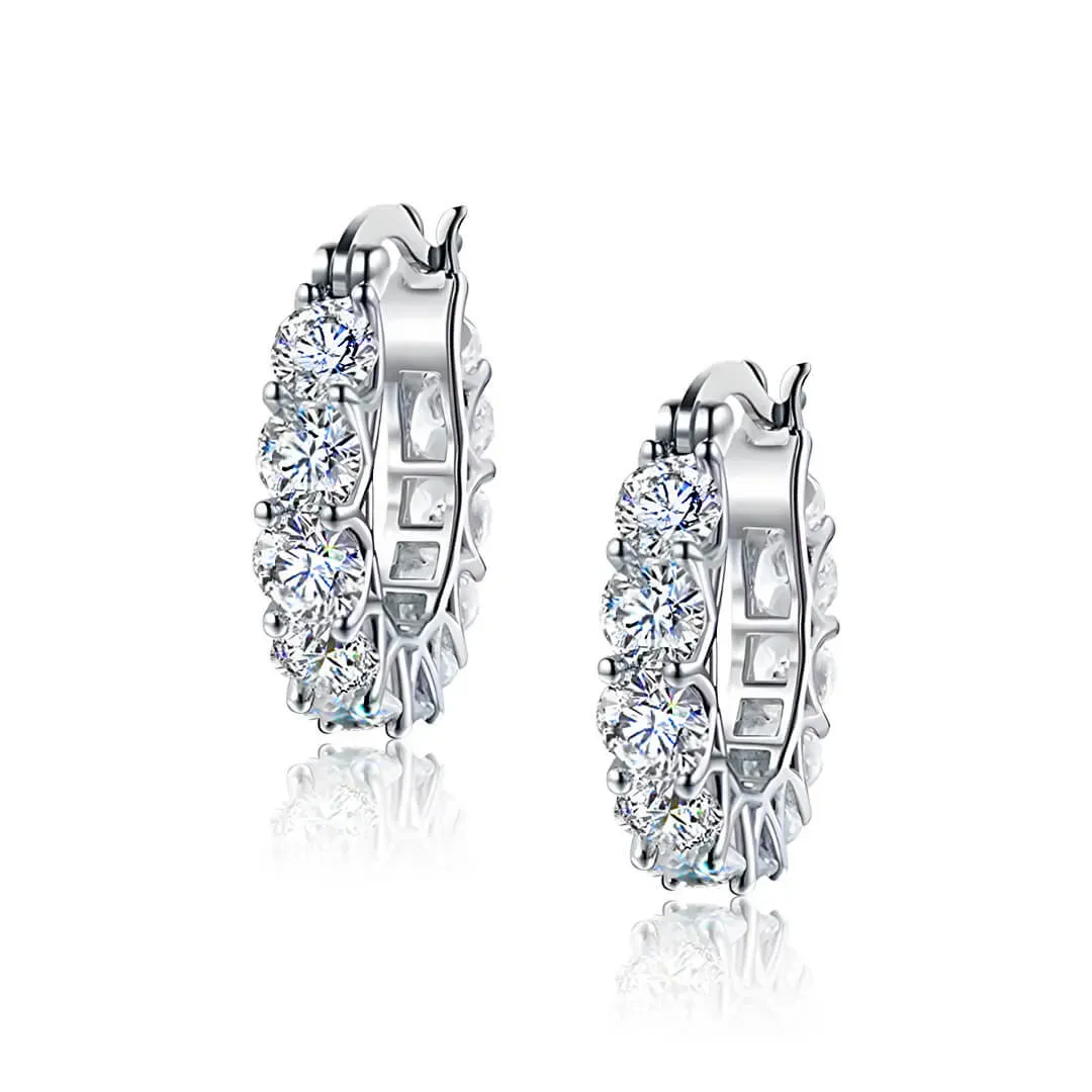 Zářivé kruhové náušnice Brillance Sandra se zirkony