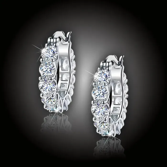 Zářivé kruhové náušnice Brillance Sandra se zirkony