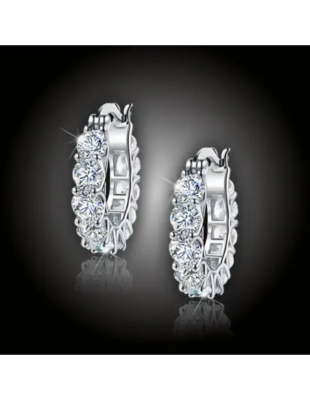 Zářivé kruhové náušnice Brillance Sandra se zirkony