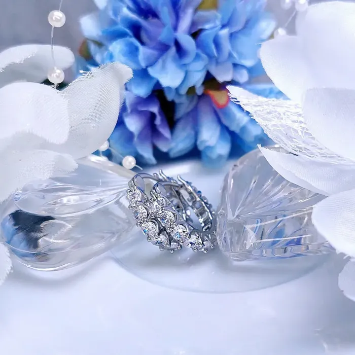 Zářivé kruhové náušnice Brillance Sandra se zirkony