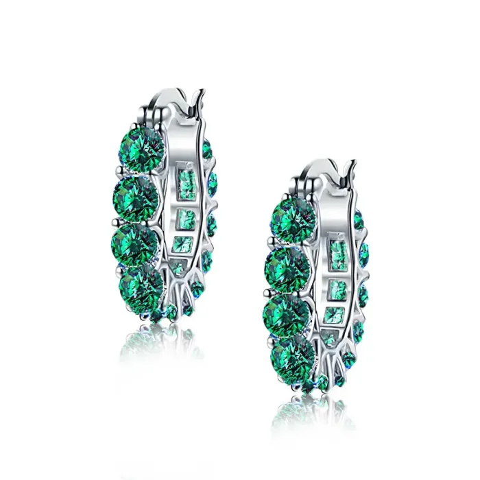 Náušnice Brillance Sandra se smaragdovými zirkony