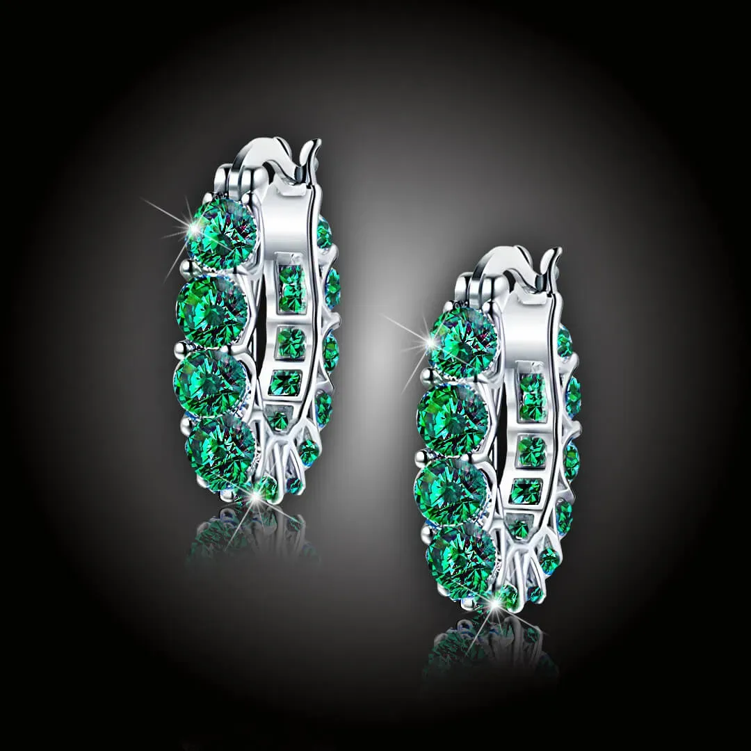 Náušnice Brillance Sandra se smaragdovými zirkony 2
