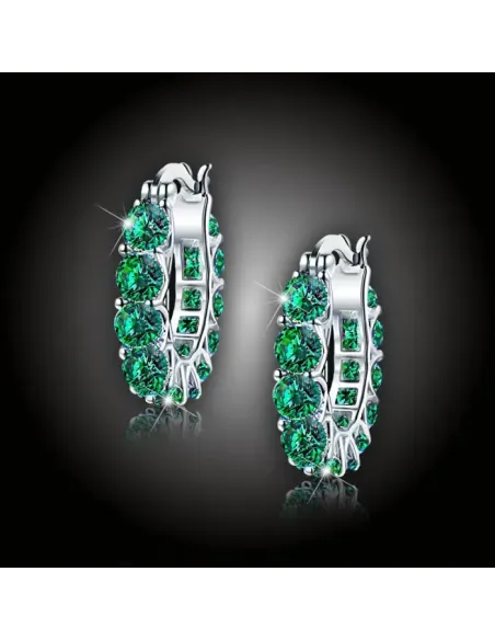Náušnice Brillance Sandra se smaragdovými zirkony