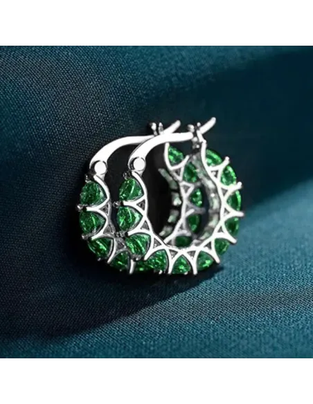 Náušnice Brillance Sandra se smaragdovými zirkony