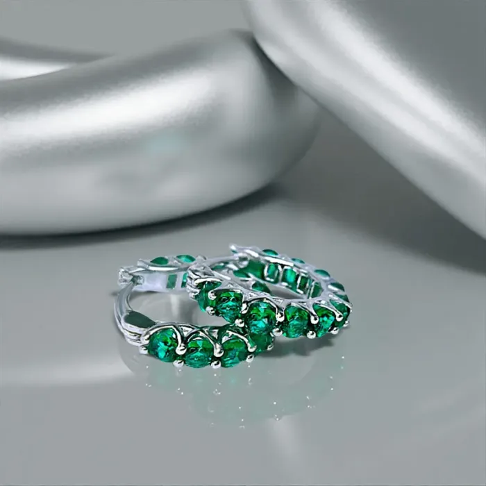 Náušnice Brillance Sandra se smaragdovými zirkony