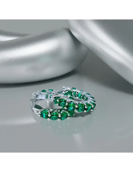 Náušnice Brillance Sandra se smaragdovými zirkony