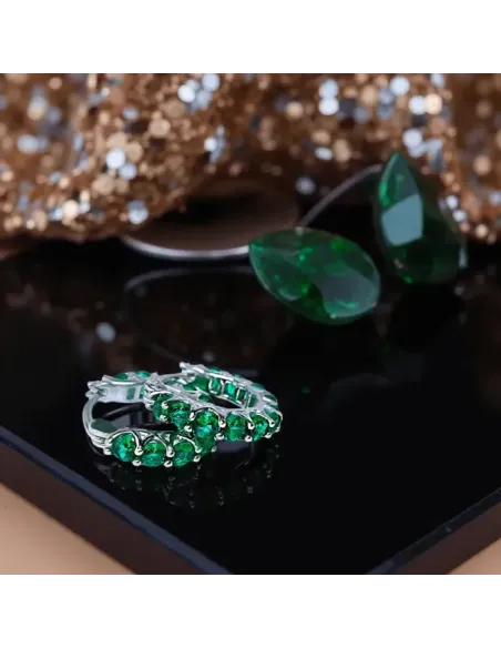 Náušnice Brillance Sandra se smaragdovými zirkony