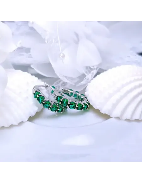 Náušnice Brillance Sandra se smaragdovými zirkony