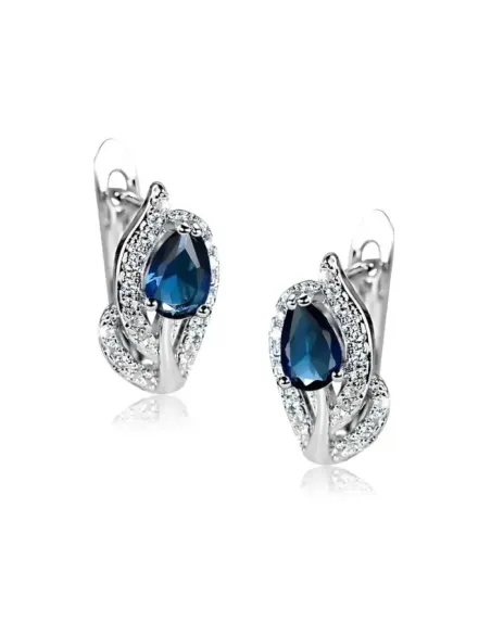 Náušnice Brillance Minerva Royal Blue se zirkony