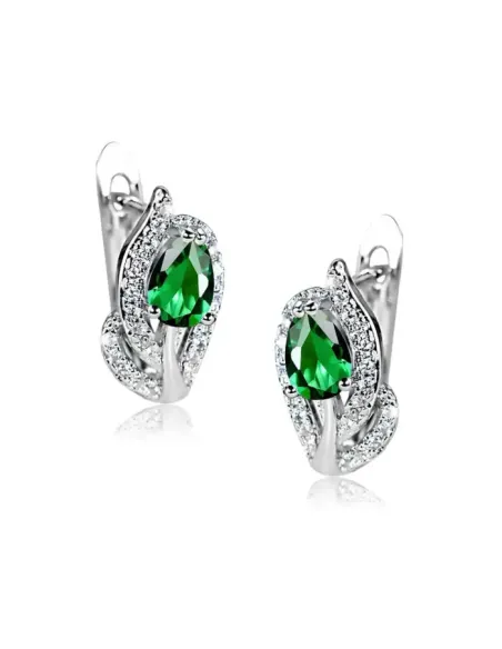 Náušnice Brillance Minerva Smaragd Green se zirkony