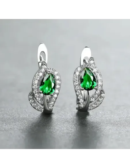 Náušnice Brillance Minerva Smaragd Green se zirkony