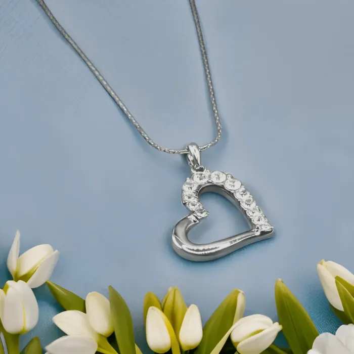 Náhrdelník Velké srdce s čirými krystaly Swarovski®