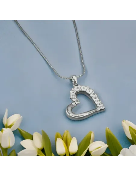 Náhrdelník Velké srdce s čirými krystaly Swarovski®