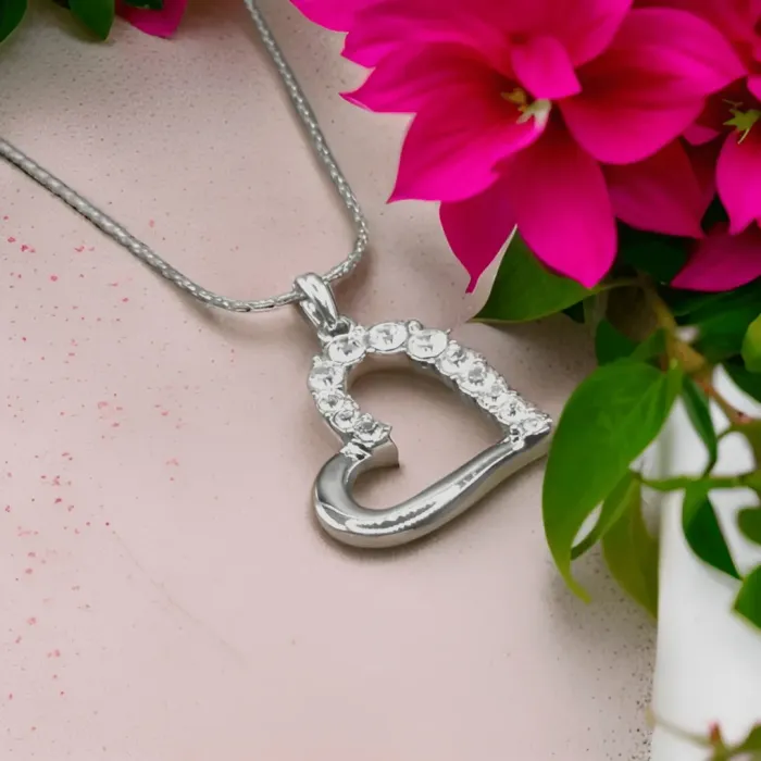 Náhrdelník Velké srdce s čirými krystaly Swarovski®