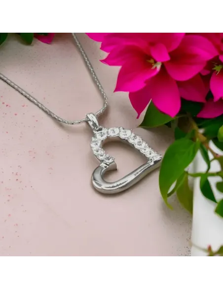 Náhrdelník Velké srdce s čirými krystaly Swarovski®