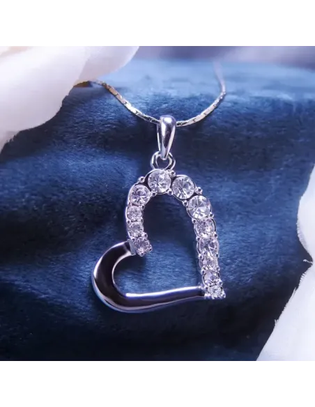 Náhrdelník Velké srdce s čirými krystaly Swarovski®