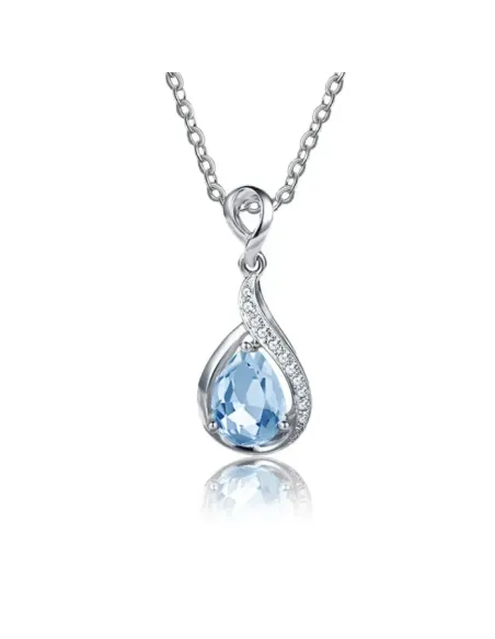 Náhrdelník Rain Drop Aquamarine s krystalem Swarovski