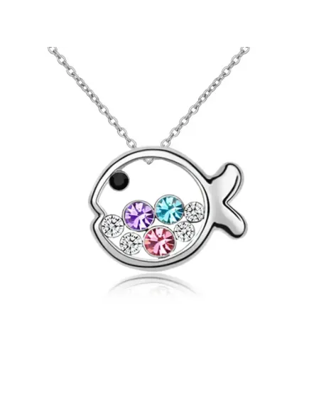 Náhrdelník Kouzelná rybka s barevnými krystaly Swarovski®