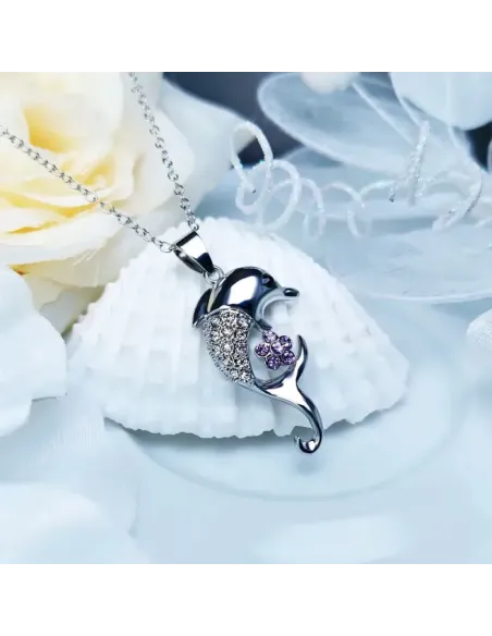 Náhrdelník Veselý delfín s krystaly Swarovski®