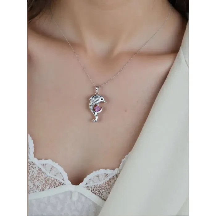 Náhrdelník Veselý delfín s krystaly Swarovski®