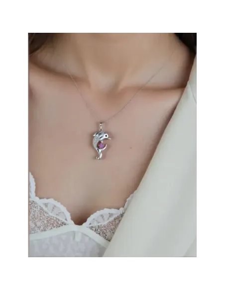 Náhrdelník Veselý delfín s krystaly Swarovski®