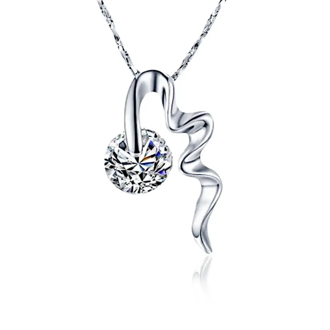 Romantický náhrdelník Vlnka s velkým zirkonem