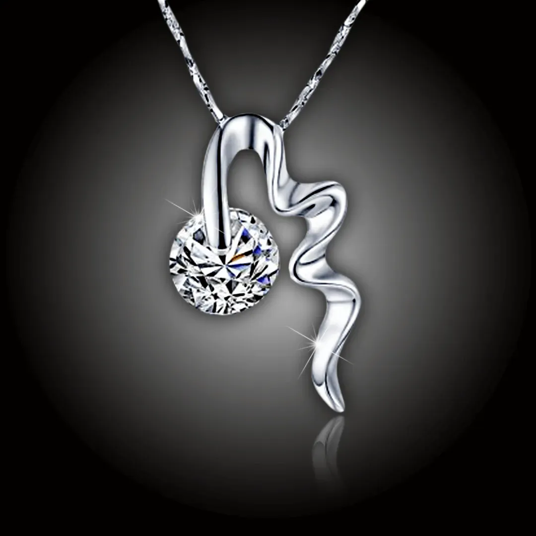 Romantický náhrdelník Vlnka s velkým zirkonem 2