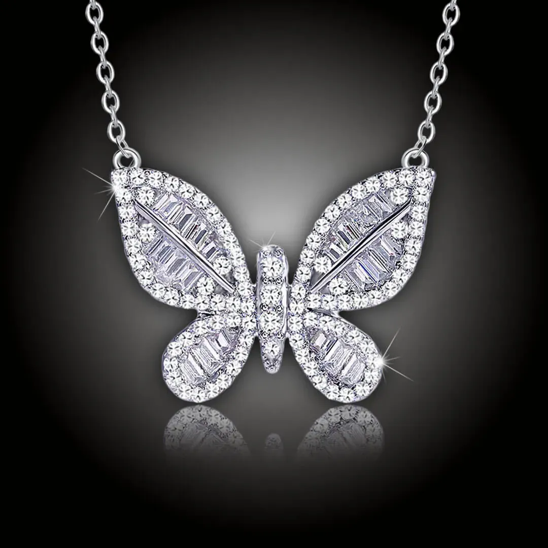 Náhrdelník třpytivý motýlek deluxe se zirkony 2