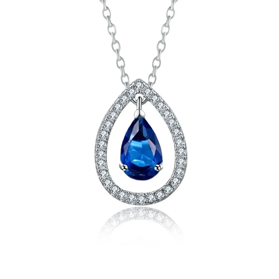 Náhrdelník Water Drop Royal Blue s krystalem Swarovski