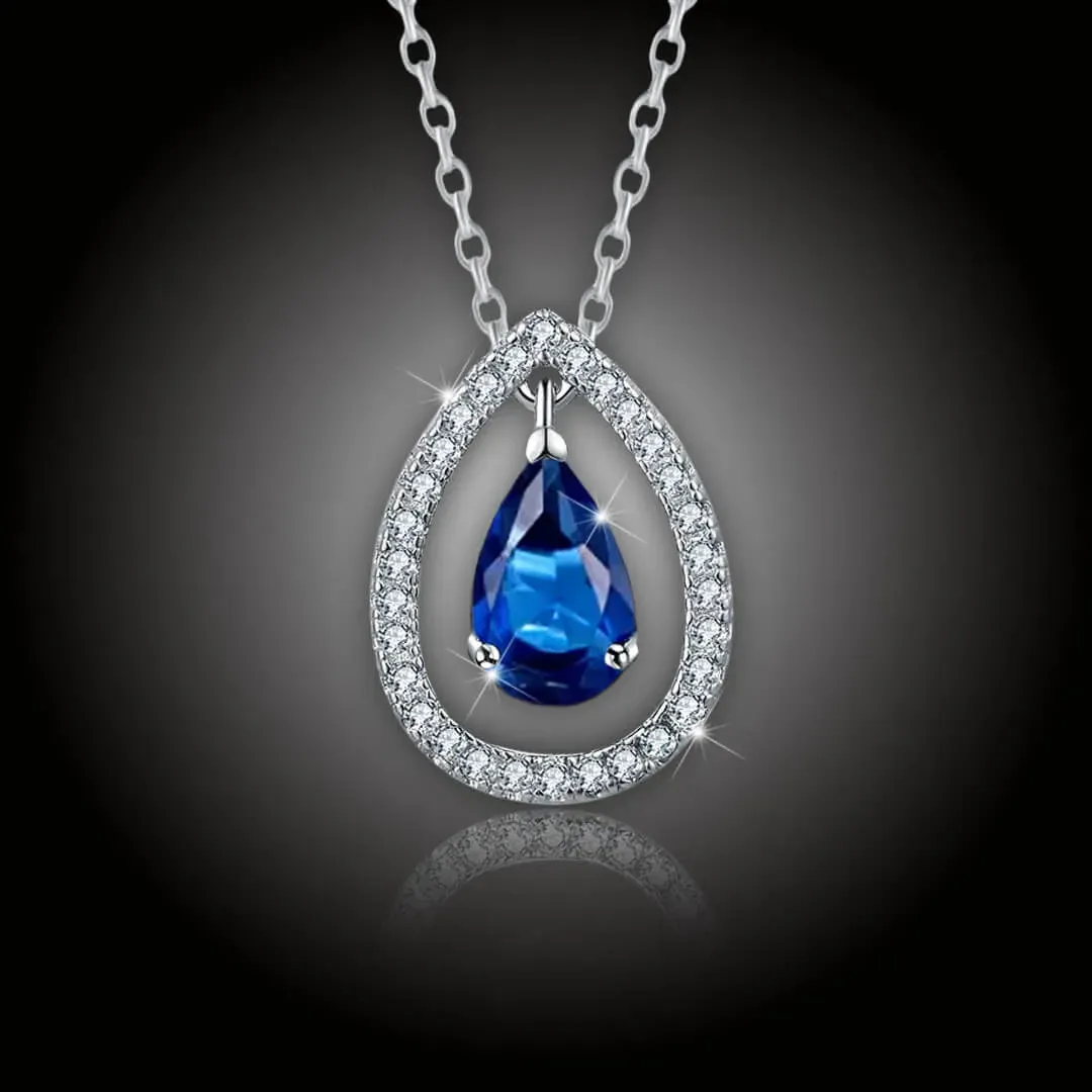 Náhrdelník Water Drop Royal Blue s krystalem Swarovski 2