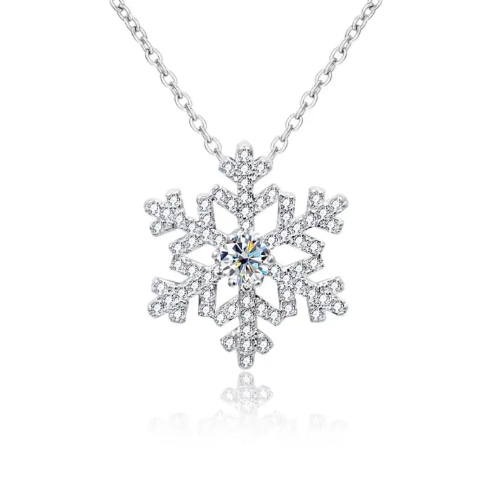Náhrdelník Charming Crystal Snowflake se zirkony