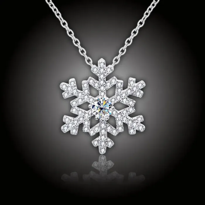 Náhrdelník Charming Crystal Snowflake se zirkony