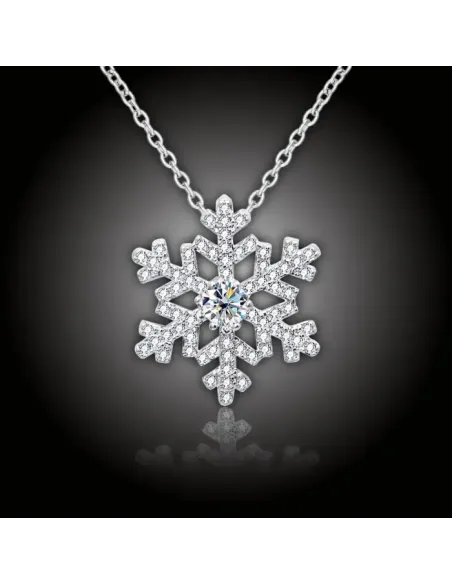 Náhrdelník Charming Crystal Snowflake se zirkony