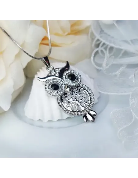 Náhrdelník Magická sova s krystaly Swarovski