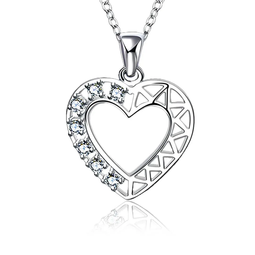 Romantický náhrdelník srdce Crystal Heart se zirkony