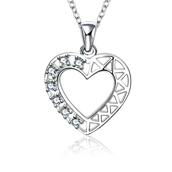 Romantický náhrdelník srdce Crystal Heart se zirkony